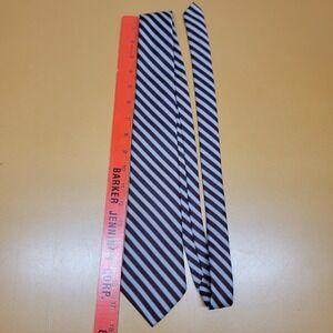 Tie Rack Mens Striped Necktie Navy Blue Grey Red Dacron Polyester Classic Tie